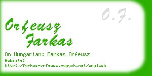 orfeusz farkas business card